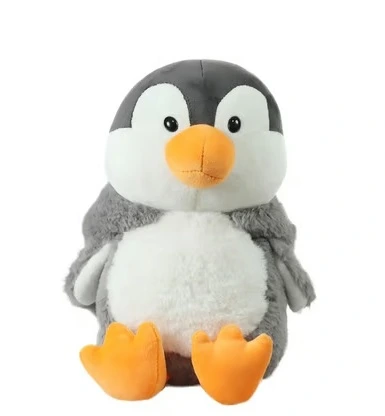 Hoodie Penguin Soft Toy Grey